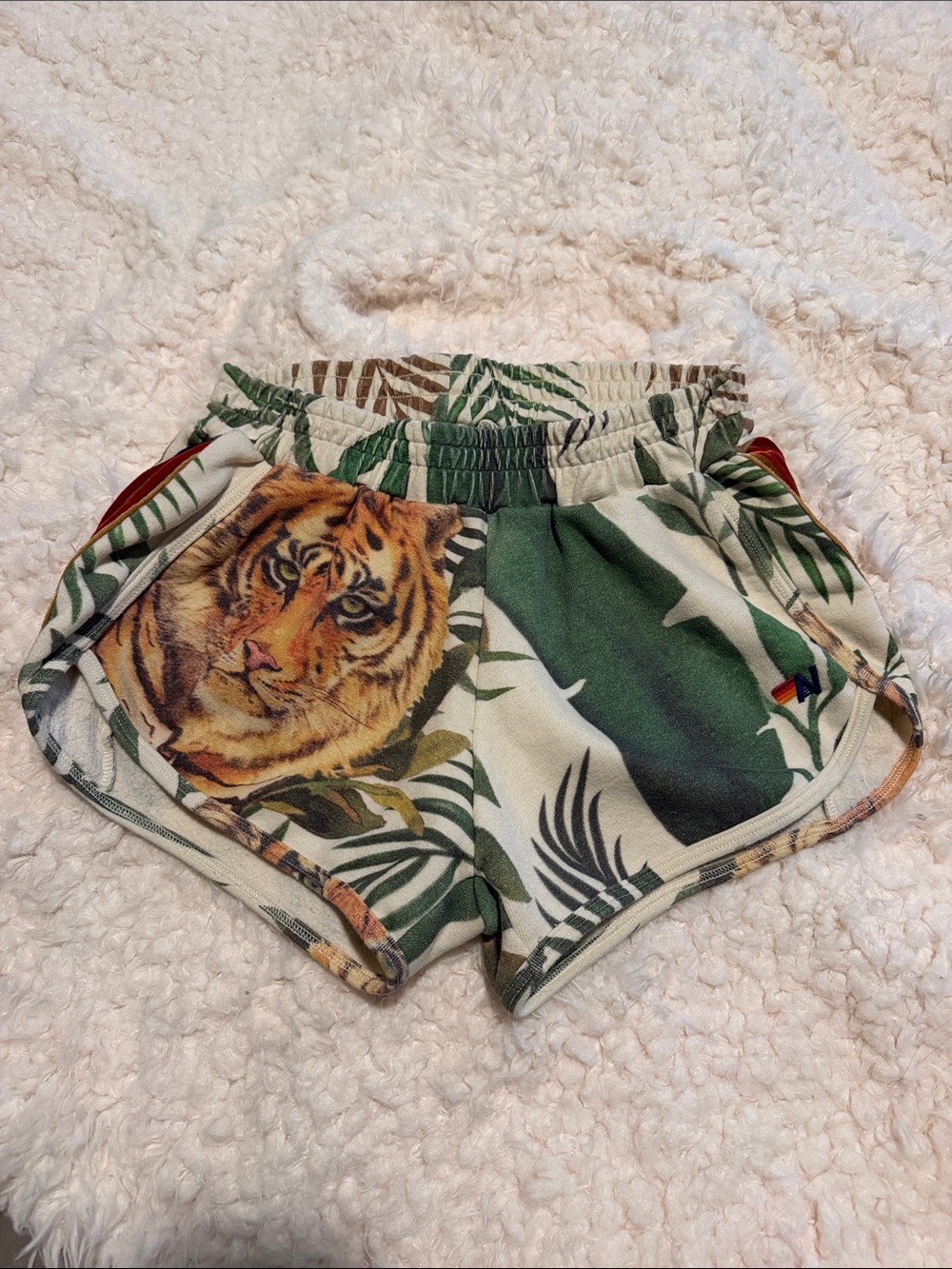 Aviator Nation Tiger Jungle Velour Rainbow  Shorts